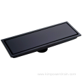 Rectangular black tile insert floor drain